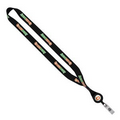 3/4" Polyester Dye Sublimated Lanyard w/ Retractable Badge Reel